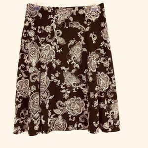 Nine West Woman’s Sz S Skirt Brown White Paisley